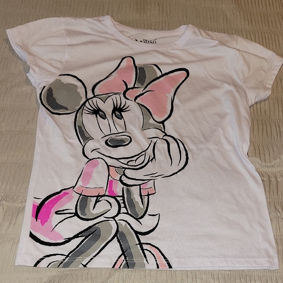 Disney Other - Disney Minnie Mouse Kids T-Shirt - White and Pink Accents